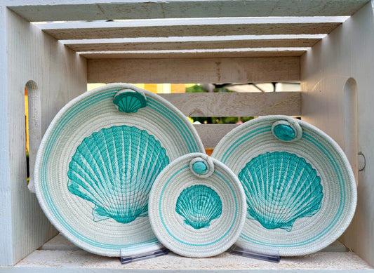 Shell Basket - Aqua